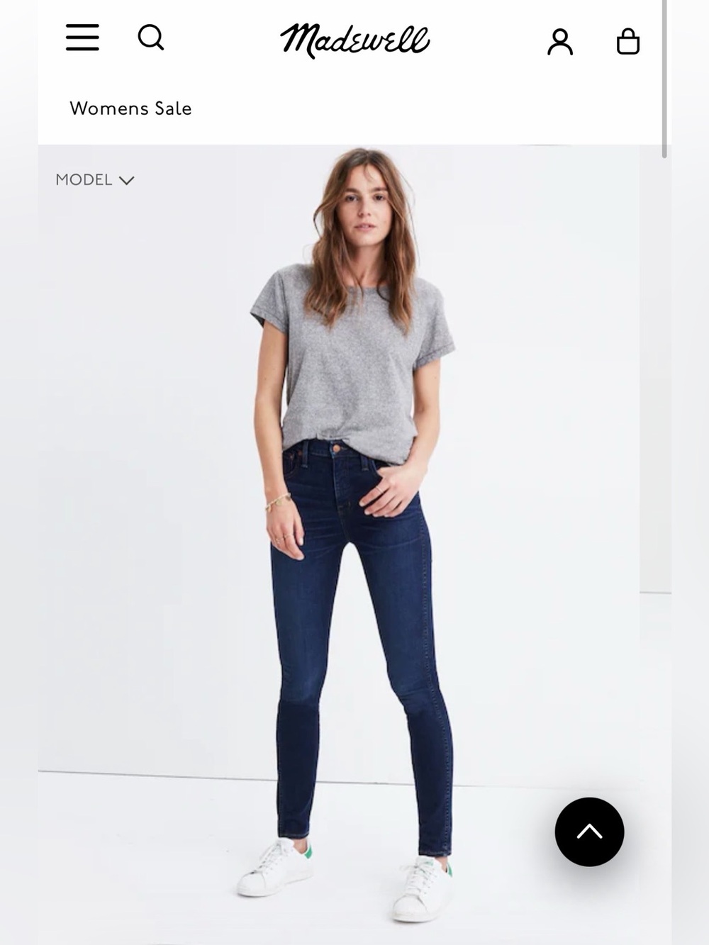 Madewell Womens 10" High Rise Skinny Jeans 26 Dark Blue Zipper Fly Stretch NWT.